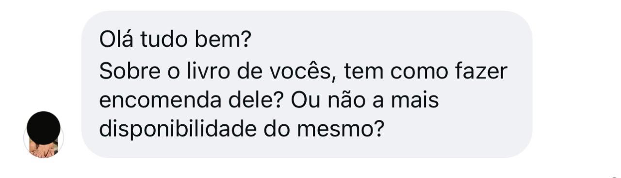 Print de mensagem de leitor pedindo o livro